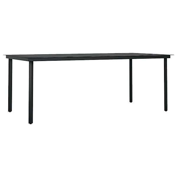 vidaXL Garten-Esstisch Schwarz 200x100x74 cm Stahl und Glas 3100107 günstig online kaufen