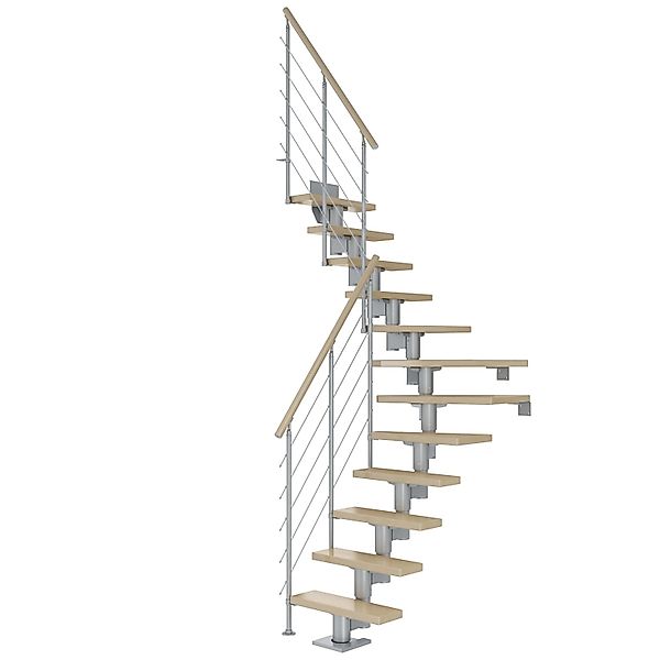 Dolle Mittelholmtreppe Dublin Ahorn Perlgrau GH bis 315 cm 1/4 Gewendelt 65 günstig online kaufen