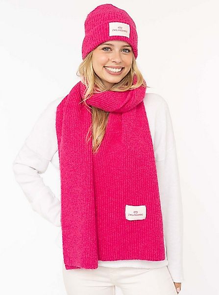 Zwillingsherz Strickschal "Zwillingsherz Patch", gerippt, mit Wolle und Pat günstig online kaufen