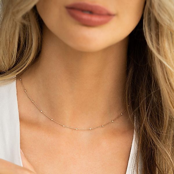 iz-el Silberkette Kette Rosegold Kugelkette - günstig online kaufen