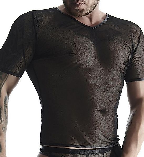 Regnes Fetish Planet T-Shirt Herren T-Shirt schwarz kurzarm aus wetlook Mat günstig online kaufen
