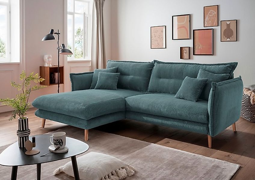 INOSIGN Ecksofa »Lazio modern und bequem, schmale Armlehnen, tolle Detailve günstig online kaufen