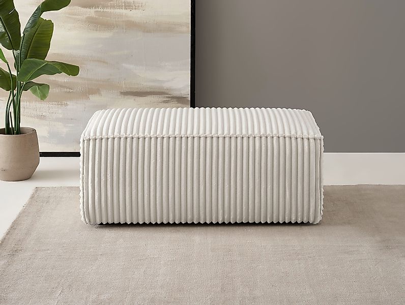 OTTO home Hocker "FINNLEY, Polsterhocker in Bouclé, Struktur fein u. Mega C günstig online kaufen