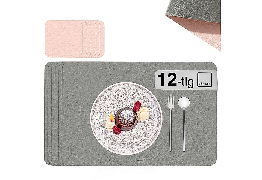 SÄNGER Platzset aus Kunstleder, (Set, 12-St., aus Platzdeckchen und Unterse günstig online kaufen