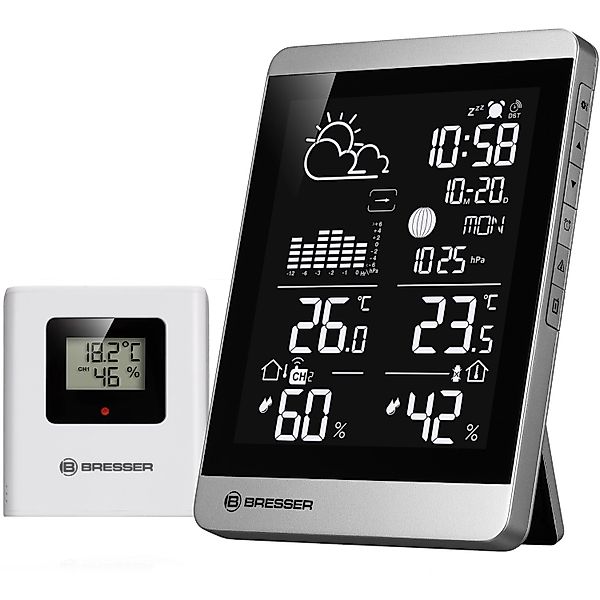 Bresser Funk-Wetterstation ClimateTemp NDV-NEO Silber-Schwarz günstig online kaufen