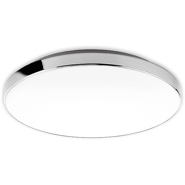 Brilo LED-Deckenleuchte Malbona Ø 35,5 cm Weiß-Chrom günstig online kaufen