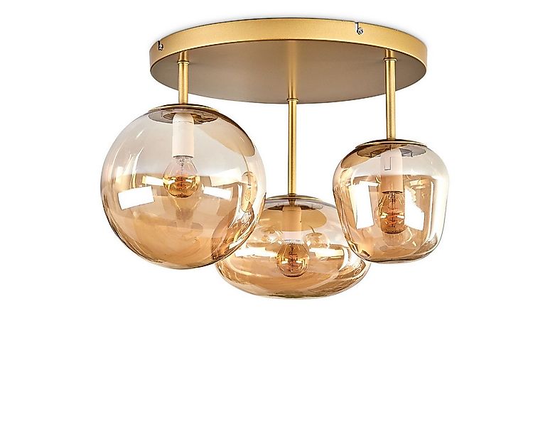 hofstein Deckenleuchte Deckenlampe aus Metall/Glas in Goldfarben, ohne Leuc günstig online kaufen