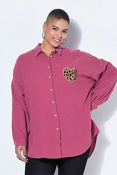 Studio Untold Hemdbluse Hemdbluse oversized Musselin Heart-Patch günstig online kaufen