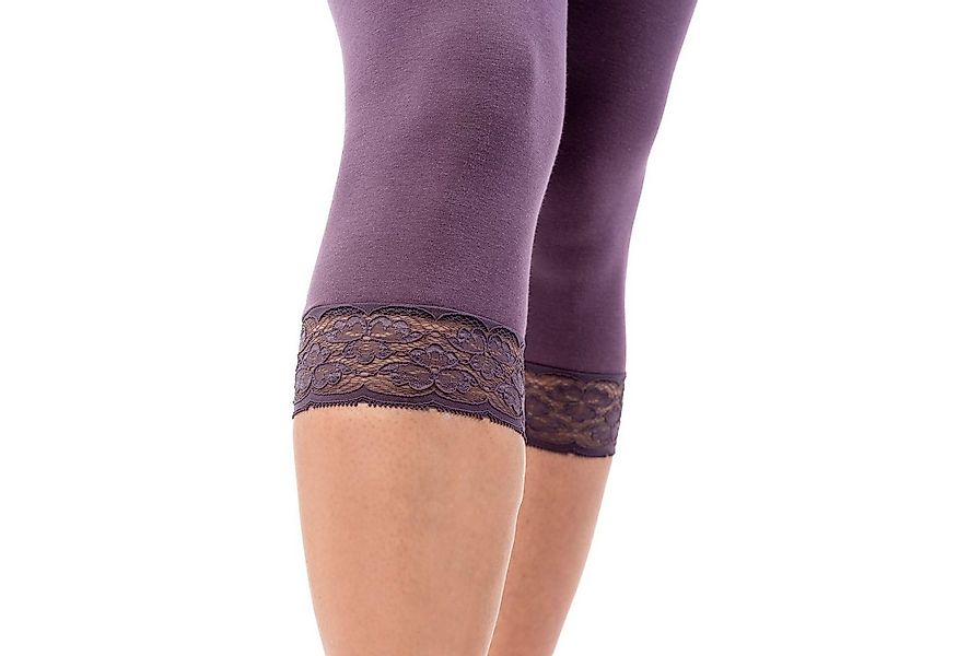 HERMKO Caprileggings 5722 (Pack, 2er) ¾ lang mit Spitze, Bio-Baumwolle/Elas günstig online kaufen