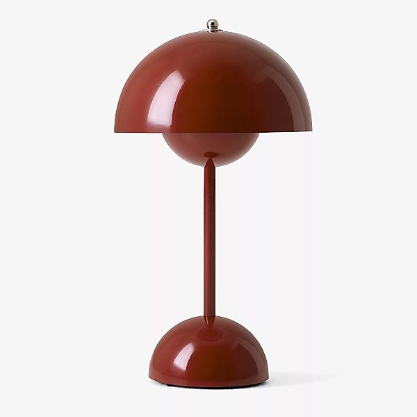 &Tradition - Flowerpot VP9 LED Tischleuchte mit Akku glänzend - rotbraun RA günstig online kaufen
