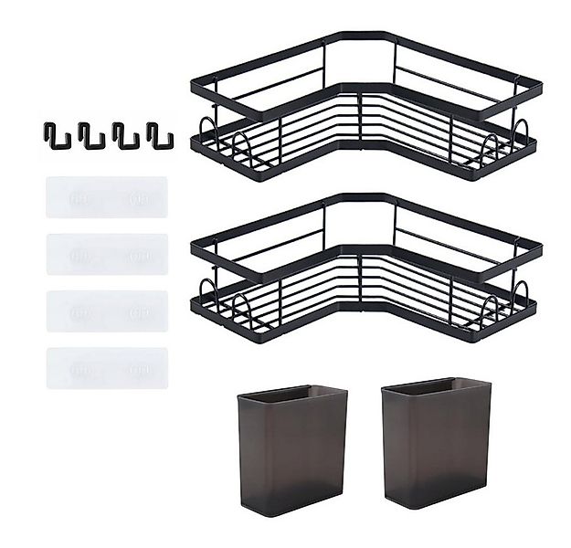 OKWISH Duschablage 2 Stück Ecke Duschkorb Schwarz Badregal ohne Bohren Edel günstig online kaufen