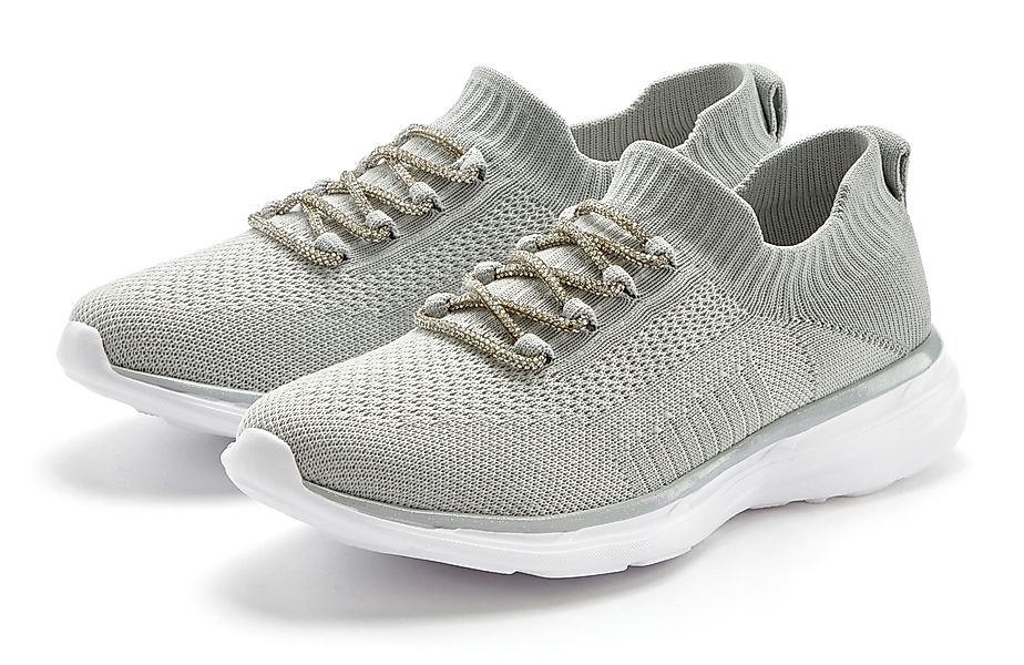 LASCANA Sneaker mit modischer Glitzerschnürung VEGAN günstig online kaufen