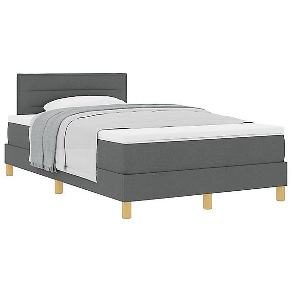 vidaXL Bett Boxspringbett mit Matratze, Dunkelgrau, 120x200 cm, Stoff (1-tl günstig online kaufen
