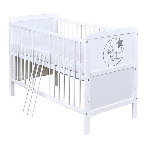 Baby-Delux Babybett Felix, Kinderbett Gitterbett 140x70 weiß Beißschienen M günstig online kaufen