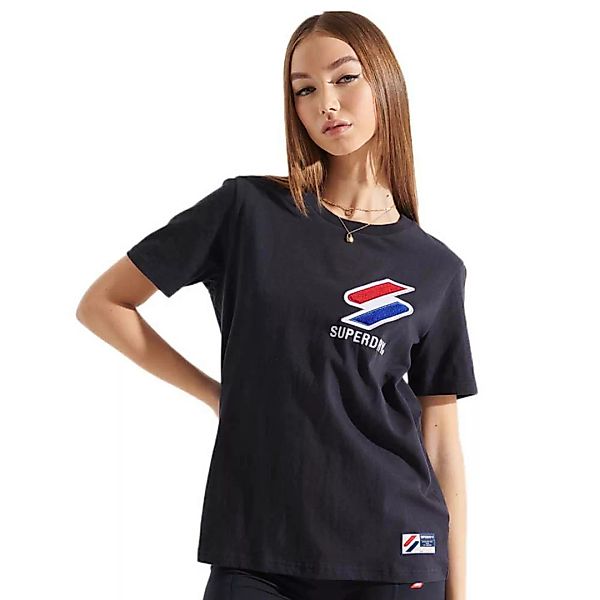 Superdry Sportstyle Chenille Kurzarm T-shirt M Deep Navy günstig online kaufen