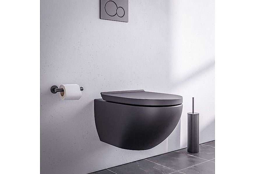 Bernstein Tiefspül-WC E-9030, Wandhängend, Wand-WC Ei-Form Schwarz matt Spü günstig online kaufen
