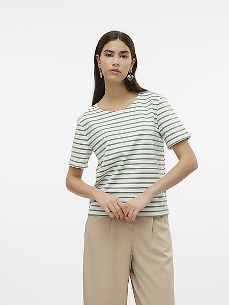 Vero Moda Rundhalsshirt "VMABBY SS ZIP TOP JRS NOOS" günstig online kaufen