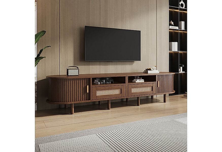 MODFU Lowboard Lowboard (TV-Board und TV-Kommode, 1 St., mit 2 Rattan Desig günstig online kaufen