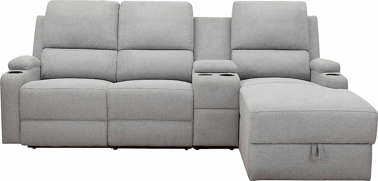 Home affaire Ecksofa "Napori Multimediasofa, 3er Kinosessel XXL, L-Form,", günstig online kaufen