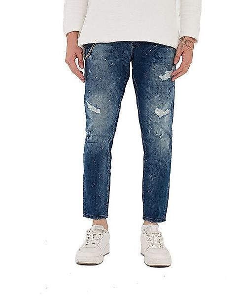 Denim Distriqt Skinny-fit-Jeans Destroyed Herren Jeans Skinny Fit Blau 1675 günstig online kaufen