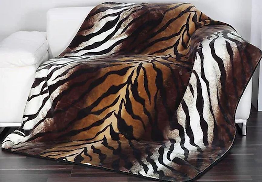 Wohndecke Sibirischer Schneetiger, Gözze, Animalprint, Kuscheldecke günstig online kaufen