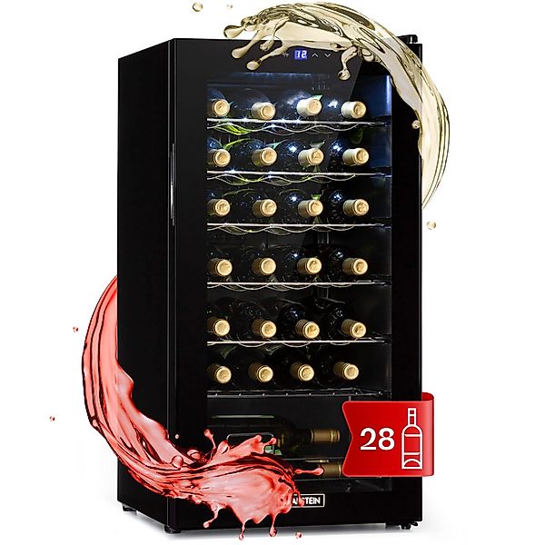 Klarstein Shiraz 28 Uno Weinkühlschrank 74 L 28 Flaschen Touch-Bedienfeld 5 günstig online kaufen