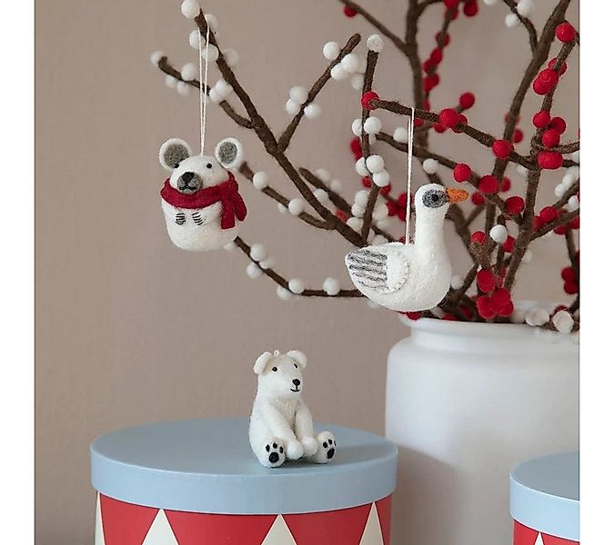 Kunstblumenstrauß Zweig aus Filz, fairtrade, handmade Zweig mit Beeren, Gry günstig online kaufen