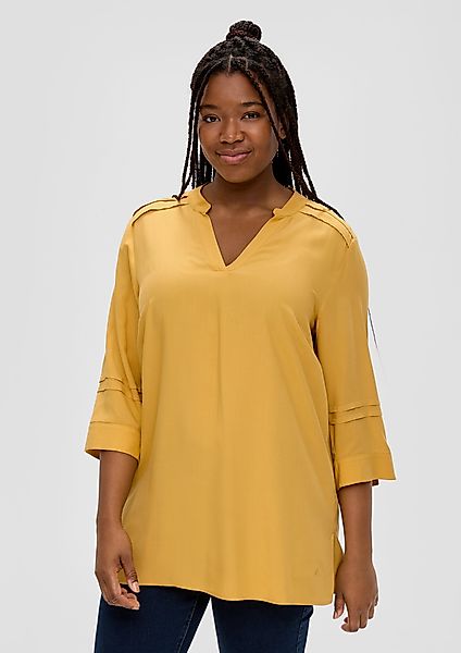 TRIANGLE Langarmbluse Viskosebluse mit Biesenfalten Logo günstig online kaufen