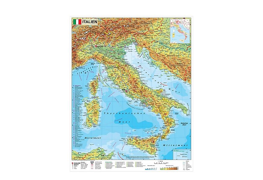 STIEFEL Poster Italien physisch mit UNESCO Welterbestätten und Nationalpark günstig online kaufen