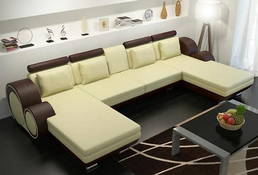 JVmoebel Ecksofa Lederecksofa Ledereckcouch Sofa Garnitur XXL LiegeLedersof günstig online kaufen