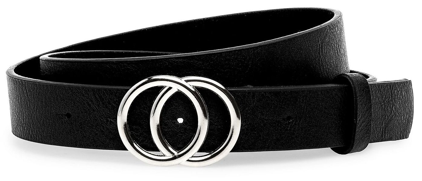 Caspar Synthetikgürtel GU322 eleganter Damen Hüftgürtel mit Doppel Ringschn günstig online kaufen