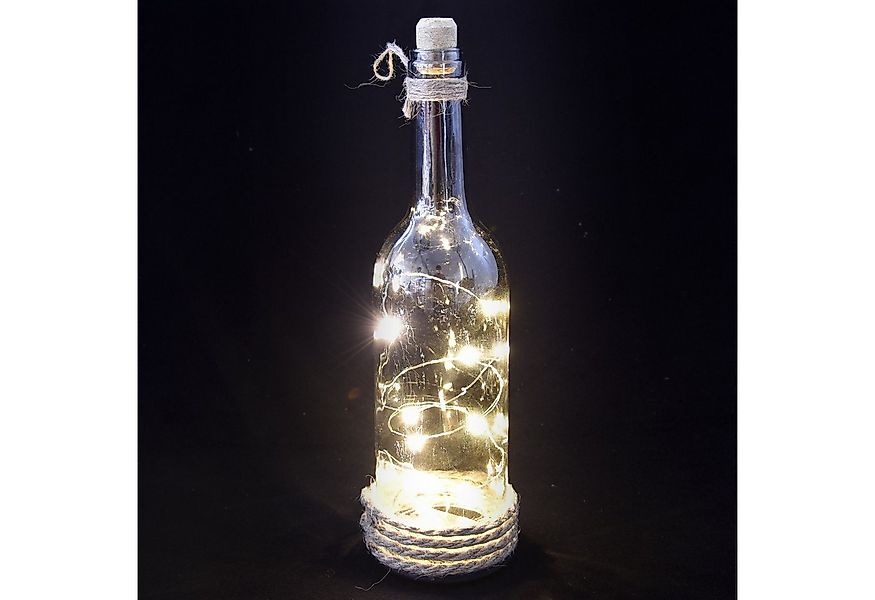 Out of the Blue Tischleuchte Glasflasche Dekolampe mit 10 LEDs günstig online kaufen