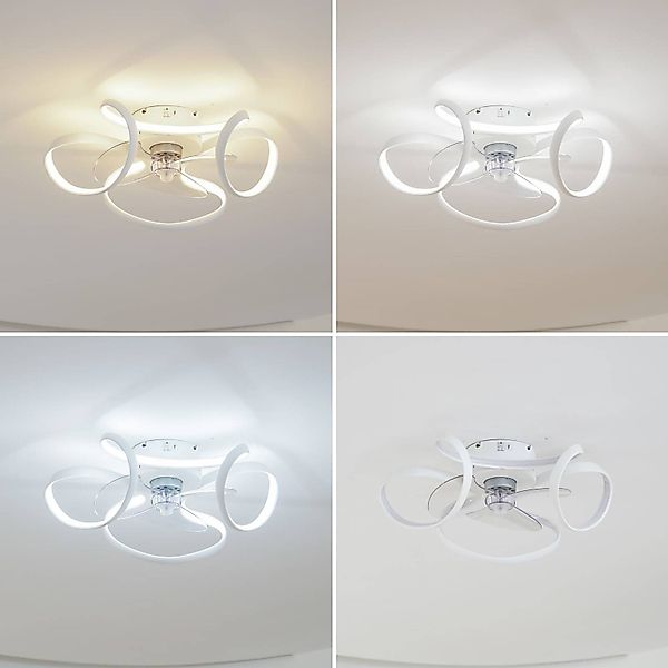Lindby LED-Deckenventilator Lomata, weiß, leise, Ø 23 cm günstig online kaufen