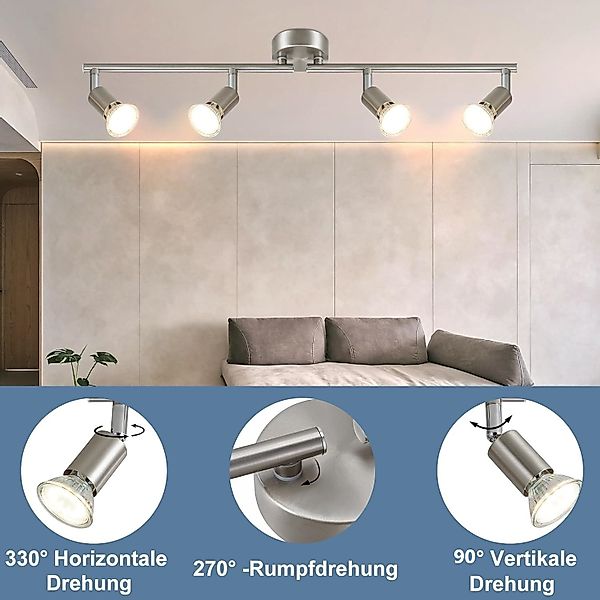 Nettlife Deckenstrahler 1/2/3/4/6 Flammig Schwarz GU10 günstig online kaufen