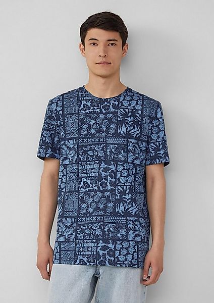s.Oliver Kurzarmshirt T-Shirt Baumwoll-T-Shirt mit All-over-Print günstig online kaufen