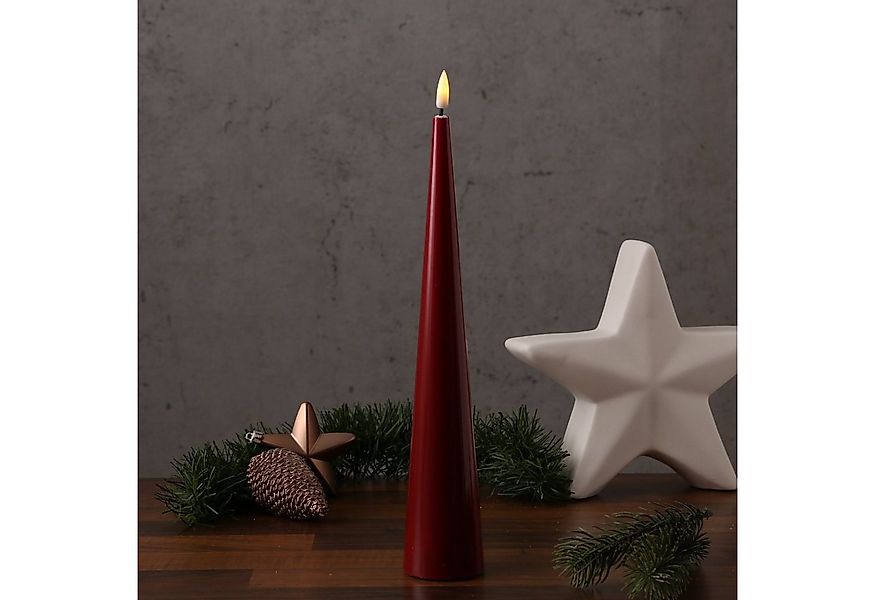 Deluxe Homeart LED-Kerze LED Kegelkerze Lea Deluxe Kegelform flackernd H: 2 günstig online kaufen