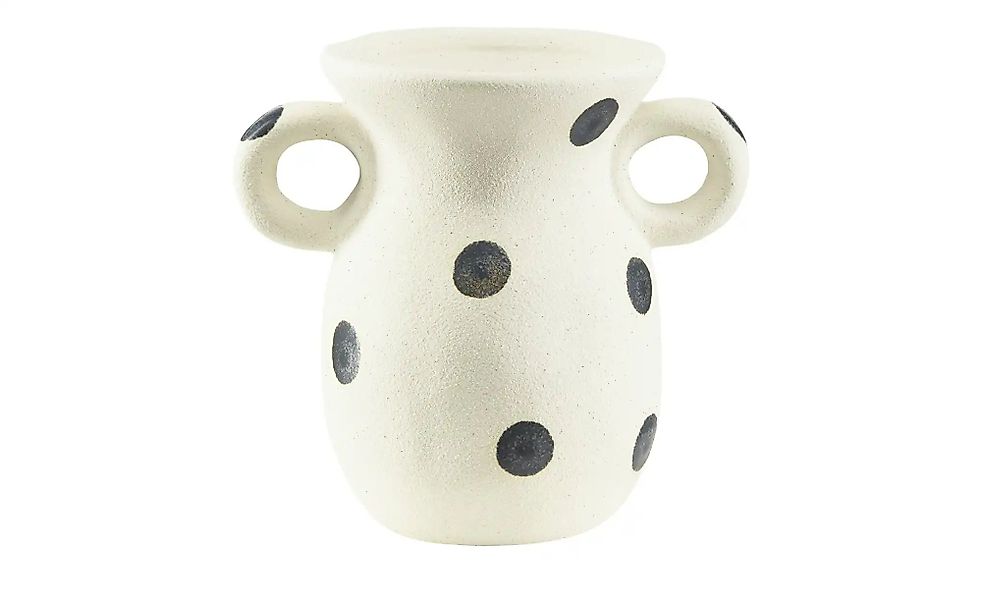 HOME STORY Vase Punkte   ¦ creme ¦ Steinzeug ¦ Maße (cm): H: 15  Ø: 16 Acce günstig online kaufen