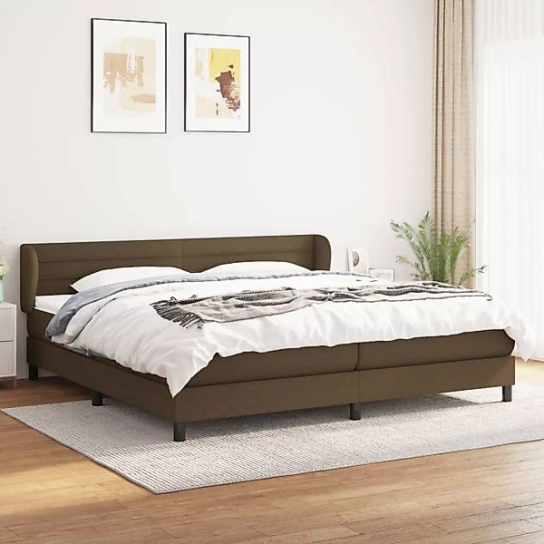 vidaXL Boxspringbett Boxspringbett mit Matratze Dunkelbraun 200x200 cm Stof günstig online kaufen