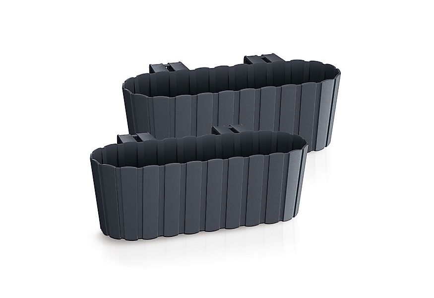 Spetebo Pflanzschale Balkon Blumenkasten mit Halterung 39 x 13 cm (Set, 2 S günstig online kaufen