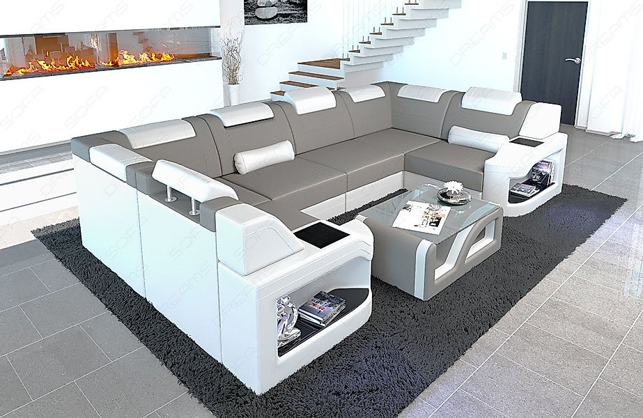 Sofa Dreams Wohnlandschaft Polster Design Stoffsofa Padua U Form M Mikrofas günstig online kaufen