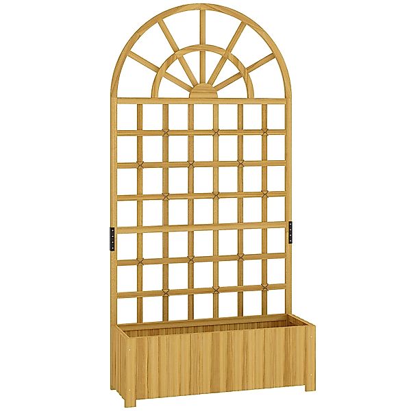 Outsunny Spalier mit Pflanzkasten Holz Blumenkasten mit Drainageloch Rankgi günstig online kaufen