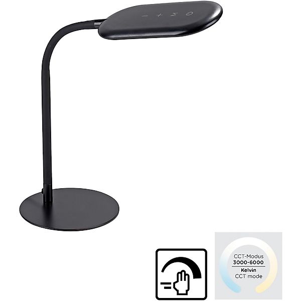 LED Tischleuchte Kelly in Schwarz 10W 800lm günstig online kaufen