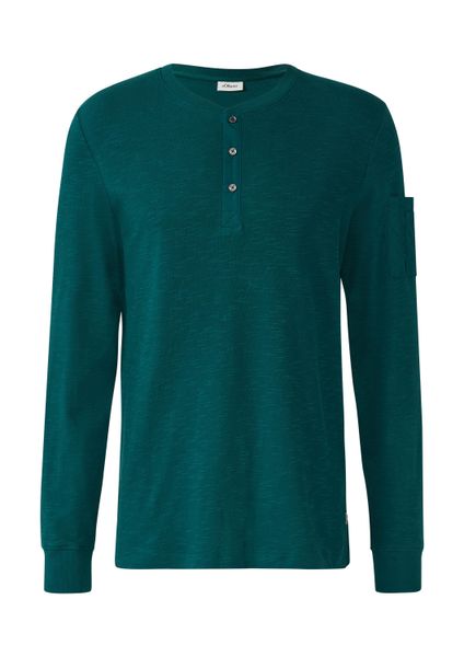s.Oliver Langarmshirt T-Shirt Henley-Longsleeve mit Flammgarnstruktur günstig online kaufen