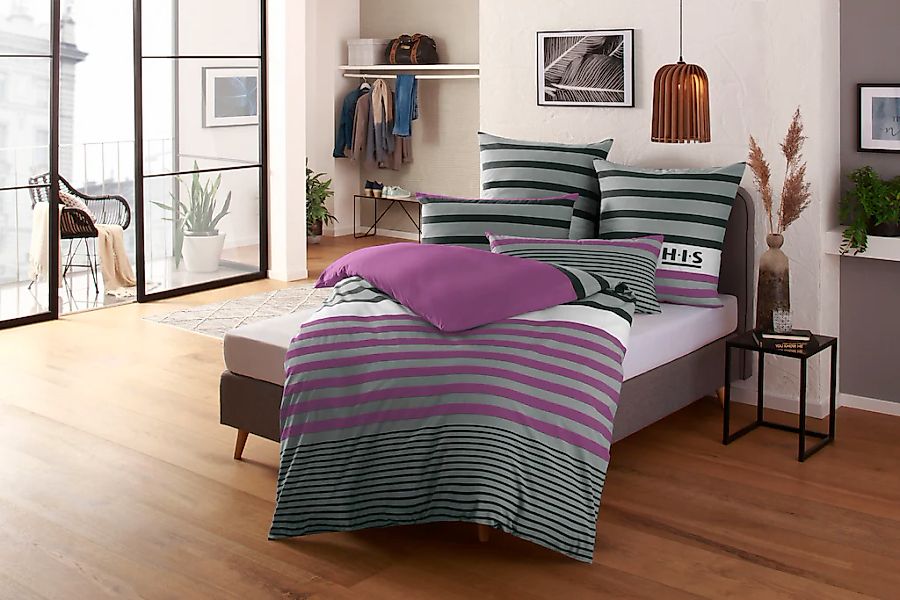 H.I.S Bettwäsche "Majoran" 3 gestreifte Bettwäsche in verschiedenen Qualitä günstig online kaufen