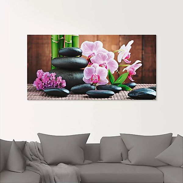 Artland Glasbild "Spa Konzept Zen Steinen Orchideen", Zen, (1 St.), in vers günstig online kaufen