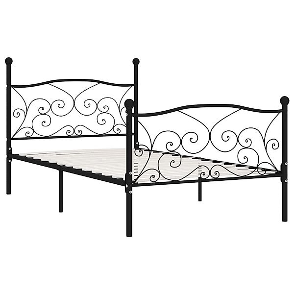 vidaXL Bettgestell mit Lattenrost Schwarz Metall 90x200 cm Modell 1618223 günstig online kaufen