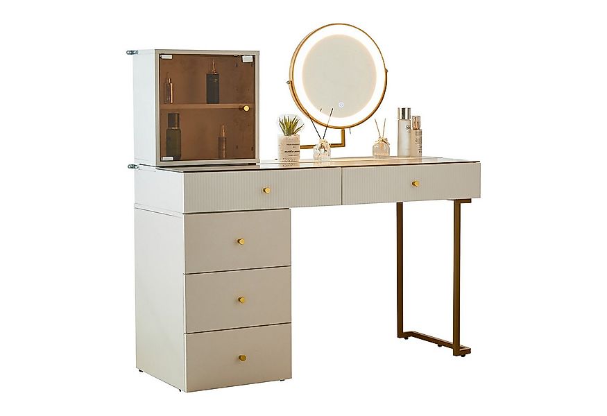 i@home Schminktisch Schminktisch-Set mit LED-beleuchtetem Spiegel, weiß (1 günstig online kaufen