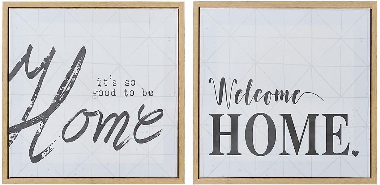 Creativ home Bild mit Rahmen "Deko-Bild HOME" 2 Stk. tlg. günstig online kaufen