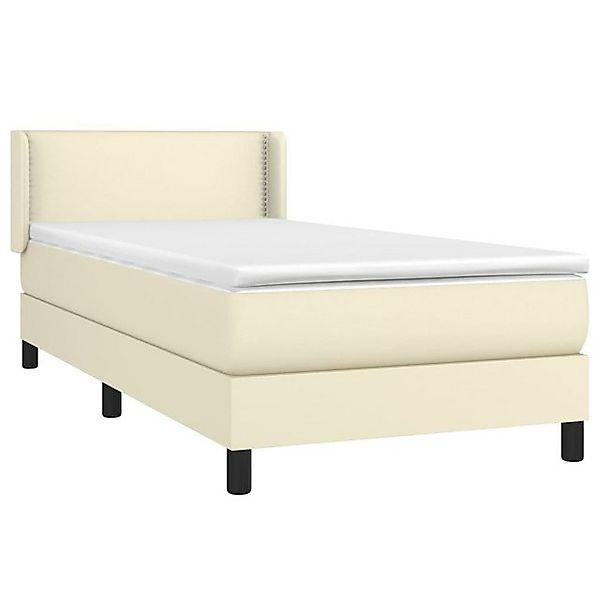 vidaXL Bett Boxspringbett mit Matratze Creme 100x200 cm Kunstleder günstig online kaufen