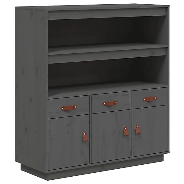 vidaXL Highboard Grau 100x40x108,5 cm Massivholz Kiefer 820164 günstig online kaufen